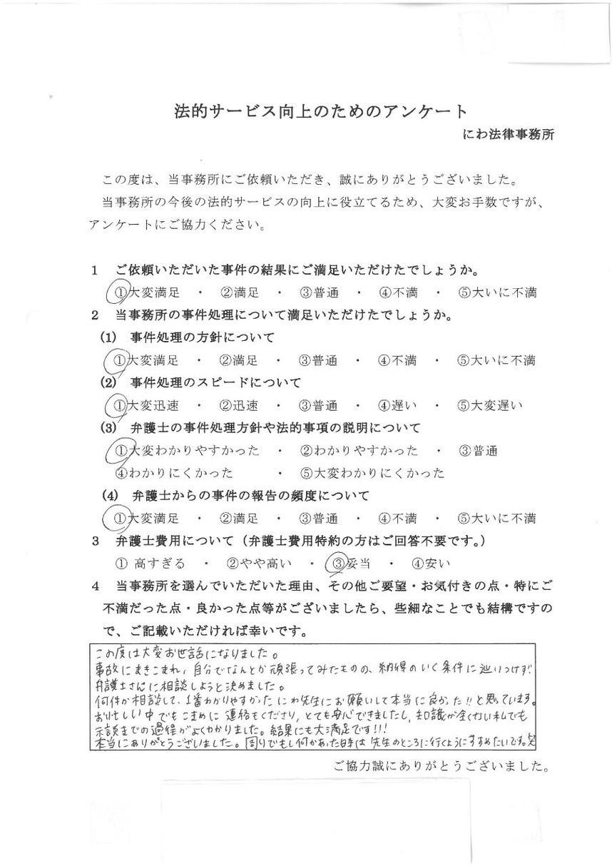 名古屋のにわ先生にお願いして本当に良かった!!と依頼者の言葉